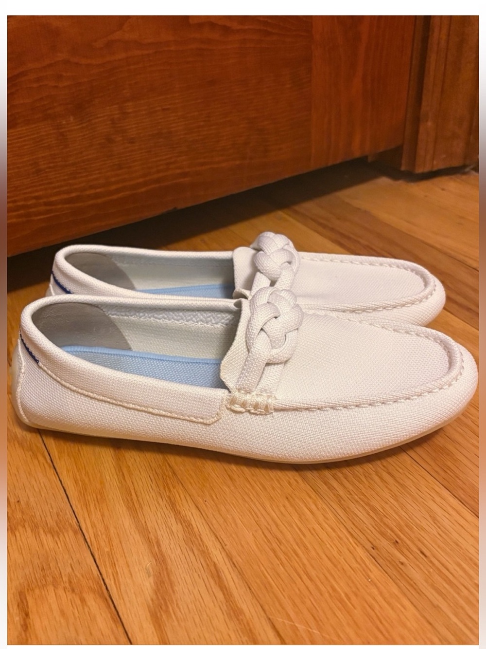 ROTHY'S The Braid Driver Loafer Flat Shoes Cream White EUC Size 8